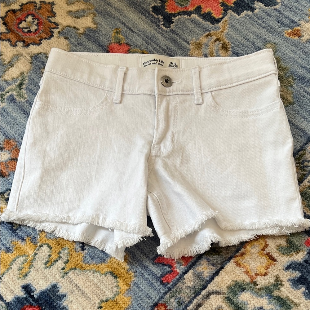 Abercrombie Kids White Frayed Hem Shorts